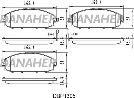 Danaher DBP1305 - Kit de plaquettes de frein, frein à disque cwaw.fr