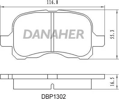 Danaher DBP1302 - Kit de plaquettes de frein, frein à disque cwaw.fr