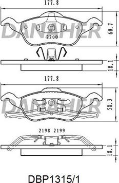 Danaher DBP1315/1 - Kit de plaquettes de frein, frein à disque cwaw.fr