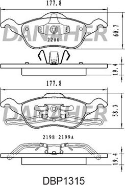 Danaher DBP1315 - Kit de plaquettes de frein, frein à disque cwaw.fr