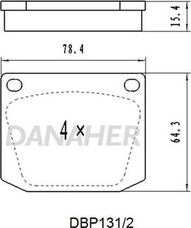 Danaher DBP131/2 - Kit de plaquettes de frein, frein à disque cwaw.fr