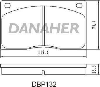 Danaher DBP132 - Kit de plaquettes de frein, frein à disque cwaw.fr