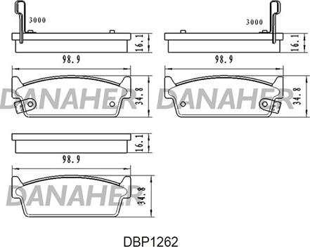 Danaher DBP1262 - Kit de plaquettes de frein, frein à disque cwaw.fr