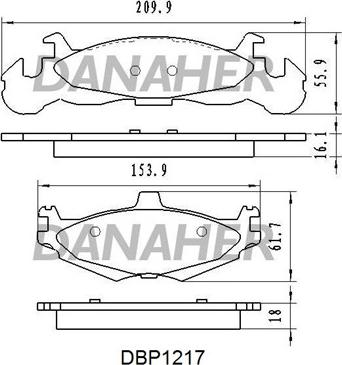 Danaher DBP1217 - Kit de plaquettes de frein, frein à disque cwaw.fr