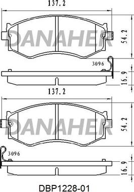 Danaher DBP1228-01 - Kit de plaquettes de frein, frein à disque cwaw.fr