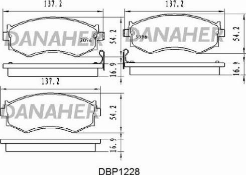 Danaher DBP1228 - Kit de plaquettes de frein, frein à disque cwaw.fr