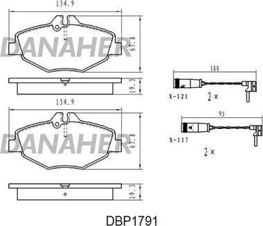 Danaher DBP179/1 - Kit de plaquettes de frein, frein à disque cwaw.fr