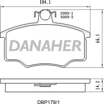 Danaher DBP179/1 - Kit de plaquettes de frein, frein à disque cwaw.fr