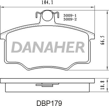 Danaher DBP179 - Kit de plaquettes de frein, frein à disque cwaw.fr