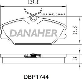 Danaher DBP1744 - Kit de plaquettes de frein, frein à disque cwaw.fr