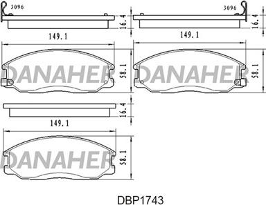 Danaher DBP1743 - Kit de plaquettes de frein, frein à disque cwaw.fr