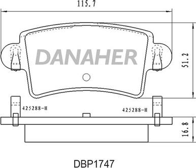 Danaher DBP1747 - Kit de plaquettes de frein, frein à disque cwaw.fr