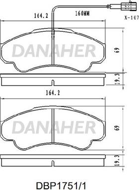 Danaher DBP1751/1 - Kit de plaquettes de frein, frein à disque cwaw.fr