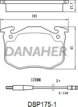 Danaher DBP175/1 - Kit de plaquettes de frein, frein à disque cwaw.fr