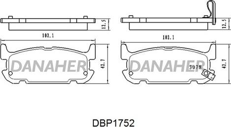 Danaher DBP1752 - Kit de plaquettes de frein, frein à disque cwaw.fr