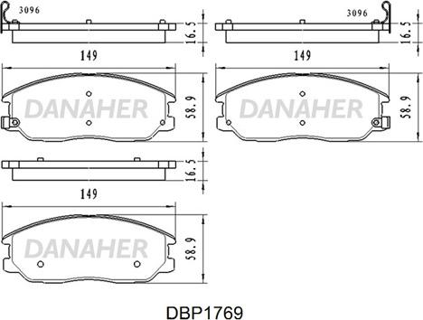 Danaher DBP1769 - Kit de plaquettes de frein, frein à disque cwaw.fr