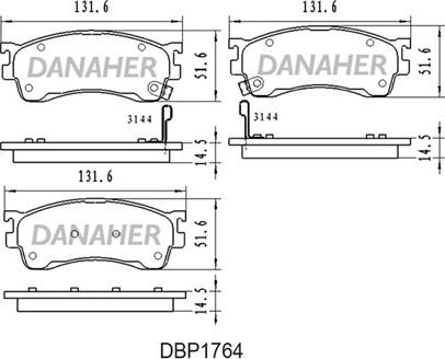 Danaher DBP1764 - Kit de plaquettes de frein, frein à disque cwaw.fr