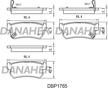 Danaher DBP1765 - Kit de plaquettes de frein, frein à disque cwaw.fr