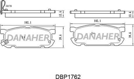 Danaher DBP1762 - Kit de plaquettes de frein, frein à disque cwaw.fr