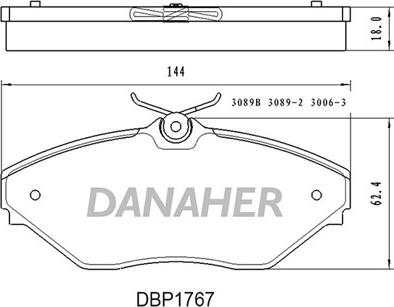 Danaher DBP1767 - Kit de plaquettes de frein, frein à disque cwaw.fr