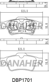 Danaher DBP1701 - Kit de plaquettes de frein, frein à disque cwaw.fr