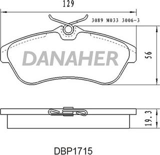 Danaher DBP1715 - Kit de plaquettes de frein, frein à disque cwaw.fr