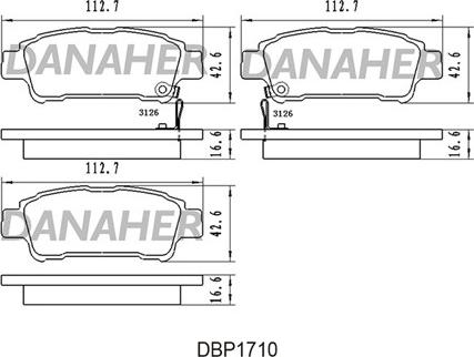 Danaher DBP1710 - Kit de plaquettes de frein, frein à disque cwaw.fr