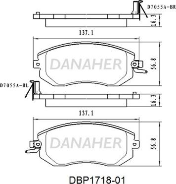 Danaher DBP1718-01 - Kit de plaquettes de frein, frein à disque cwaw.fr