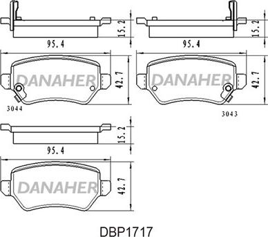 Danaher DBP1717 - Kit de plaquettes de frein, frein à disque cwaw.fr