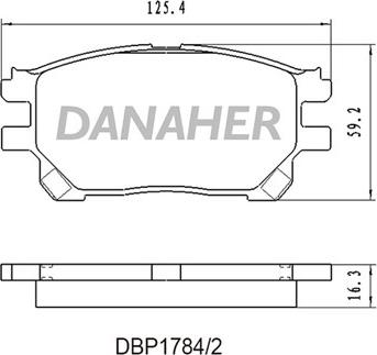 Danaher DBP1784/2 - Kit de plaquettes de frein, frein à disque cwaw.fr