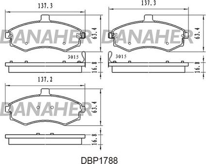 Danaher DBP1788 - Kit de plaquettes de frein, frein à disque cwaw.fr