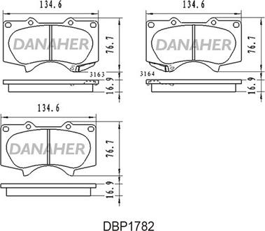 Danaher DBP1782 - Kit de plaquettes de frein, frein à disque cwaw.fr