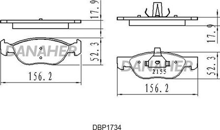 Danaher DBP1734 - Kit de plaquettes de frein, frein à disque cwaw.fr