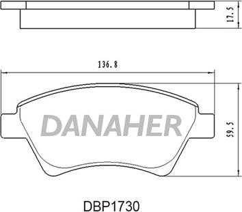 Danaher DBP1730 - Kit de plaquettes de frein, frein à disque cwaw.fr