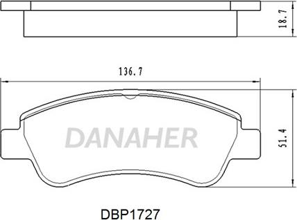 Danaher DBP1727 - Kit de plaquettes de frein, frein à disque cwaw.fr