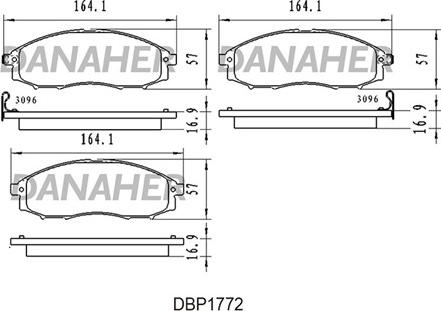 Danaher DBP1772 - Kit de plaquettes de frein, frein à disque cwaw.fr