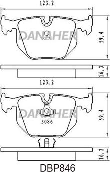 Danaher DBP846 - Kit de plaquettes de frein, frein à disque cwaw.fr