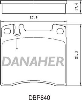 Danaher DBP840 - Kit de plaquettes de frein, frein à disque cwaw.fr