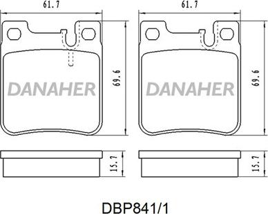 Danaher DBP841/1 - Kit de plaquettes de frein, frein à disque cwaw.fr