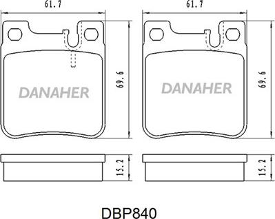 Danaher DBP841 - Kit de plaquettes de frein, frein à disque cwaw.fr