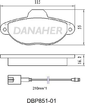 Danaher DBP851-01 - Kit de plaquettes de frein, frein à disque cwaw.fr