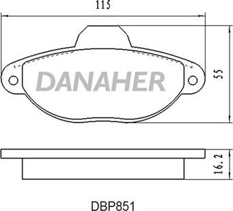 Danaher DBP851 - Kit de plaquettes de frein, frein à disque cwaw.fr