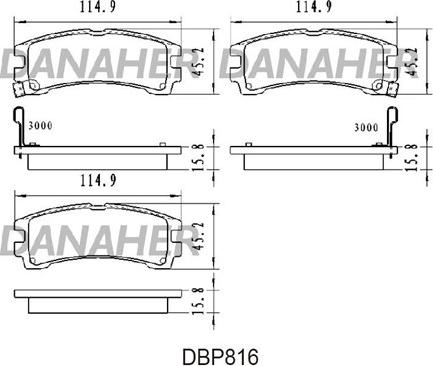 Danaher DBP816 - Kit de plaquettes de frein, frein à disque cwaw.fr