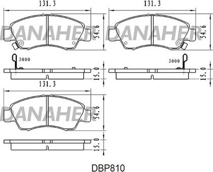 Danaher DBP810 - Kit de plaquettes de frein, frein à disque cwaw.fr