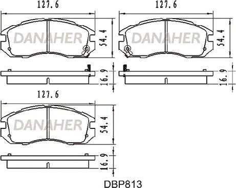 Danaher DBP813 - Kit de plaquettes de frein, frein à disque cwaw.fr