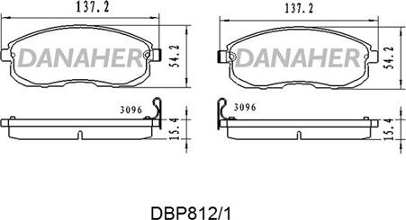 Danaher DBP812/1 - Kit de plaquettes de frein, frein à disque cwaw.fr