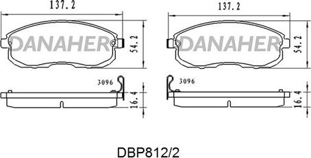 Danaher DBP812/2 - Kit de plaquettes de frein, frein à disque cwaw.fr