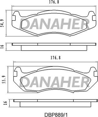 Danaher DBP889/1 - Kit de plaquettes de frein, frein à disque cwaw.fr