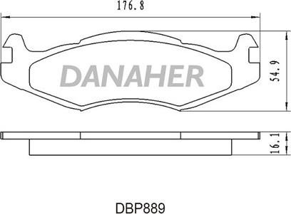 Danaher DBP889 - Kit de plaquettes de frein, frein à disque cwaw.fr