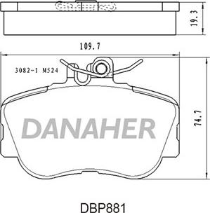 Danaher DBP881 - Kit de plaquettes de frein, frein à disque cwaw.fr